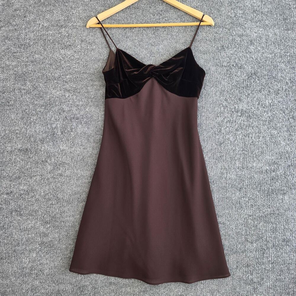 Vtg Niki Livas Dress 6 Velvet Bust Slip Brown Fairy Whimsical Romantic Dainty